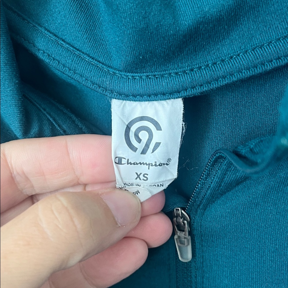 CHAMPION Teal Long Sleeve Quarter-Zip Top - Picture 2 of 3
